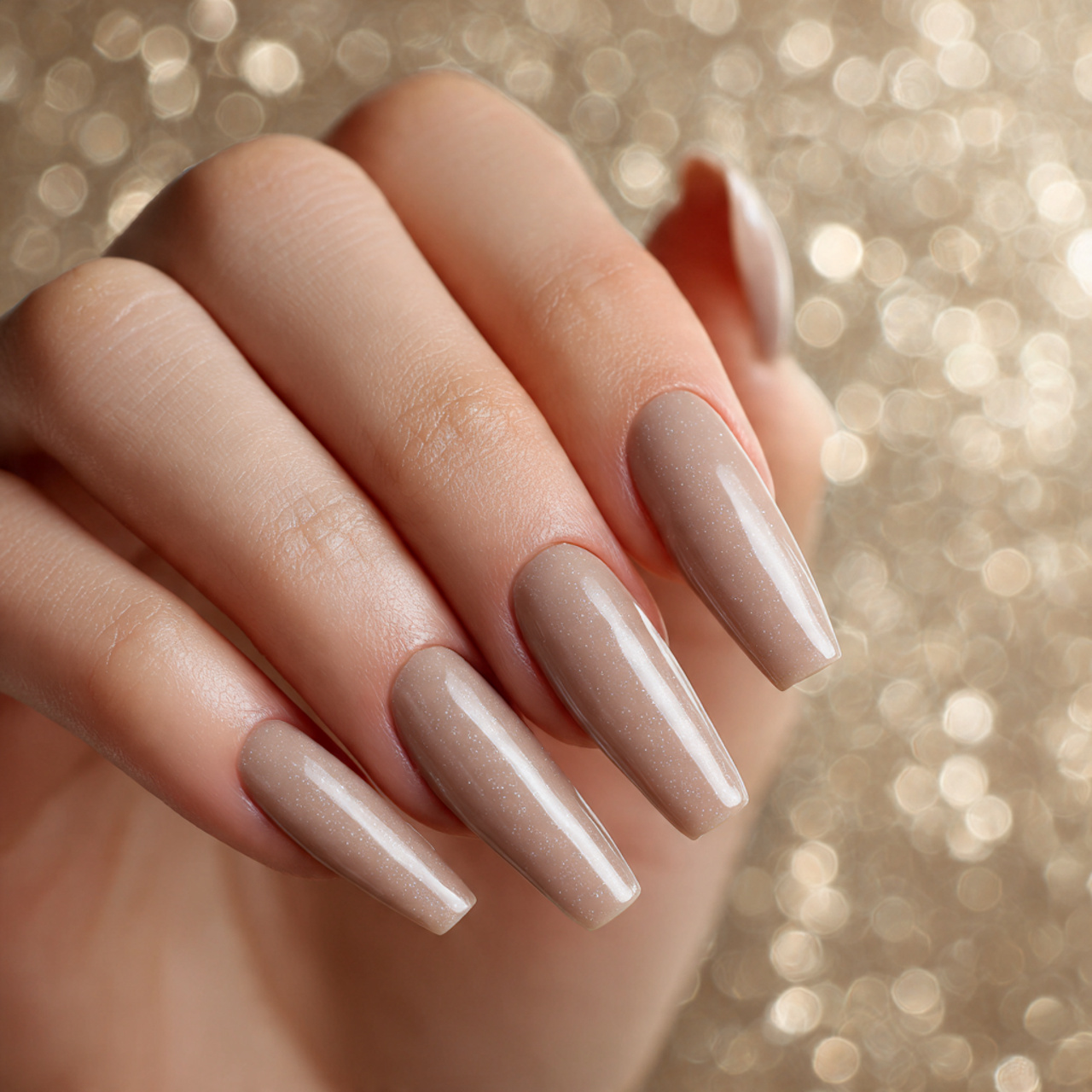 Long Nude Acrylic Nails
