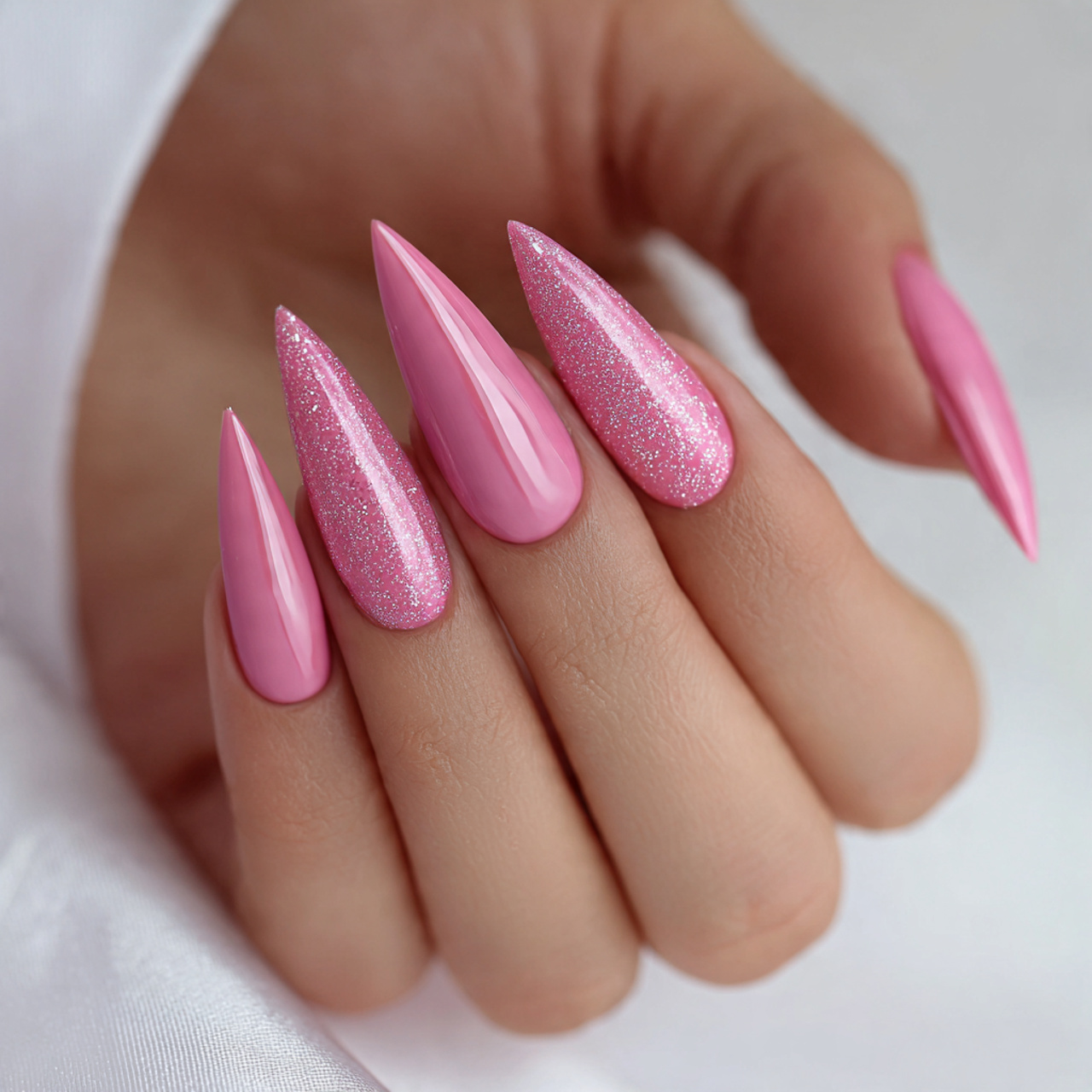 Pink Stiletto Nails: 15 Bold & Chic Designs You’ll Love 7 Long Pink Stiletto Nails