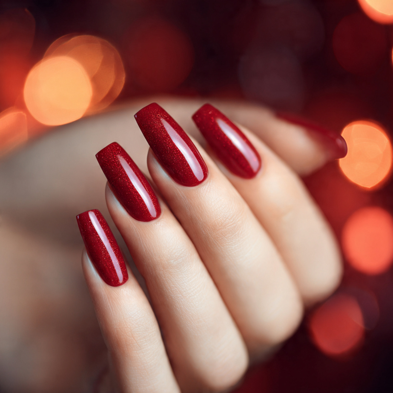 Long Red Square Nails Trends
