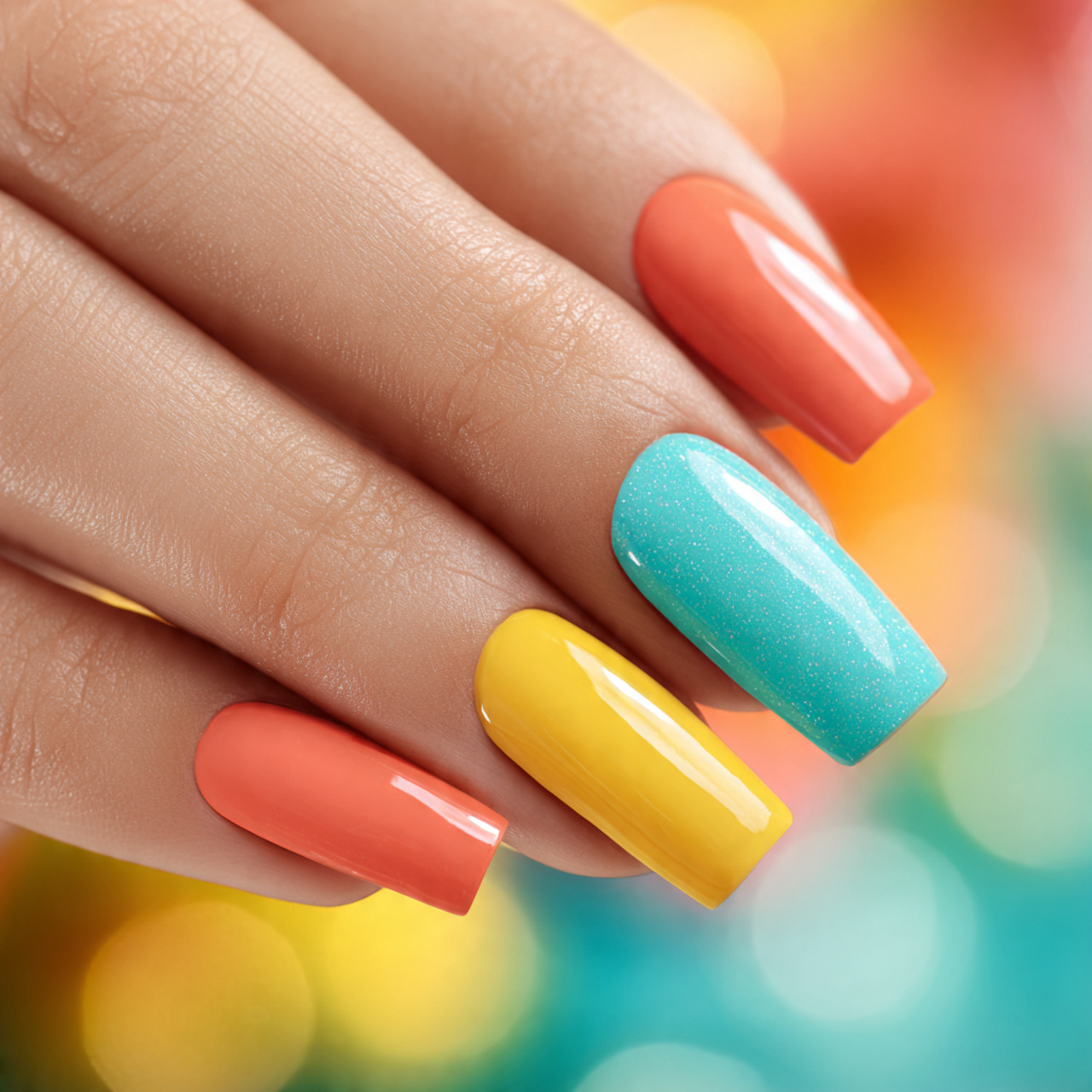 Long Square Summer Nails