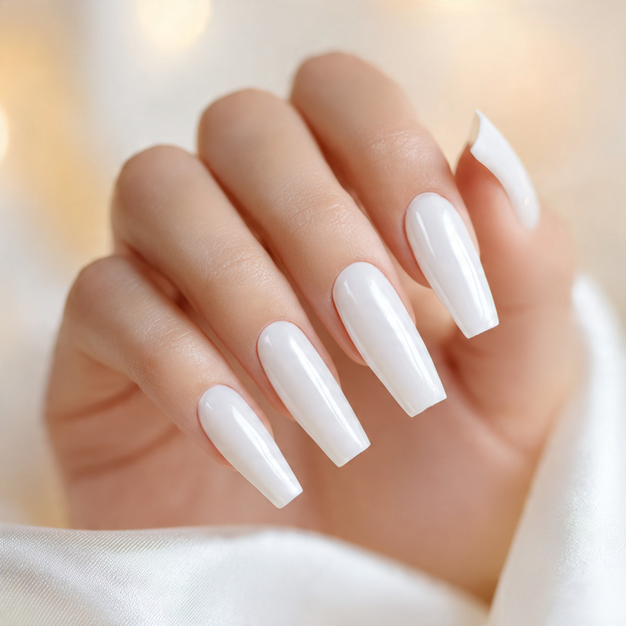 Long Coffin Nails: 18 Stunning Designs, Trends & Style Ideas 3 Long White Coffin Nails