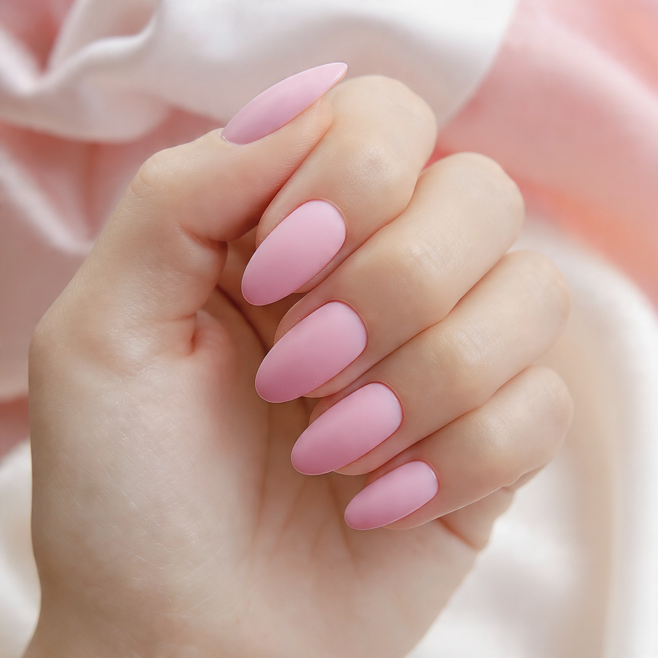 Matte Baby Pink Nails