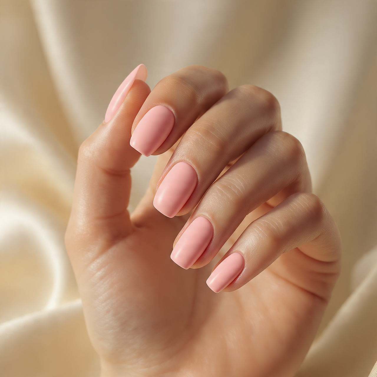 Matte Cute Pink Nails