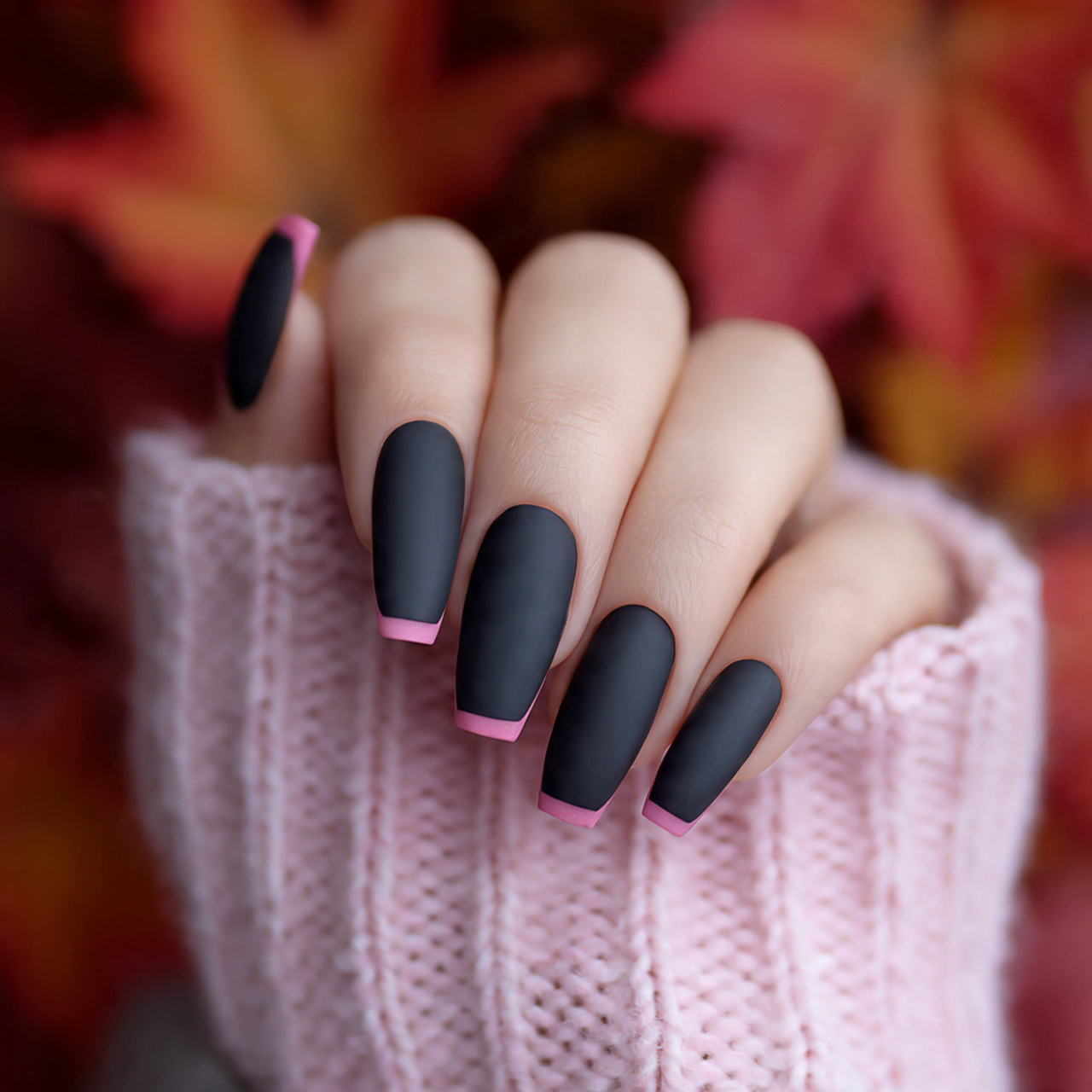 French Tip Coffin Nails: 17 Chic Designs for Elegant Nails 10 Matte French Tip Coffin Nails