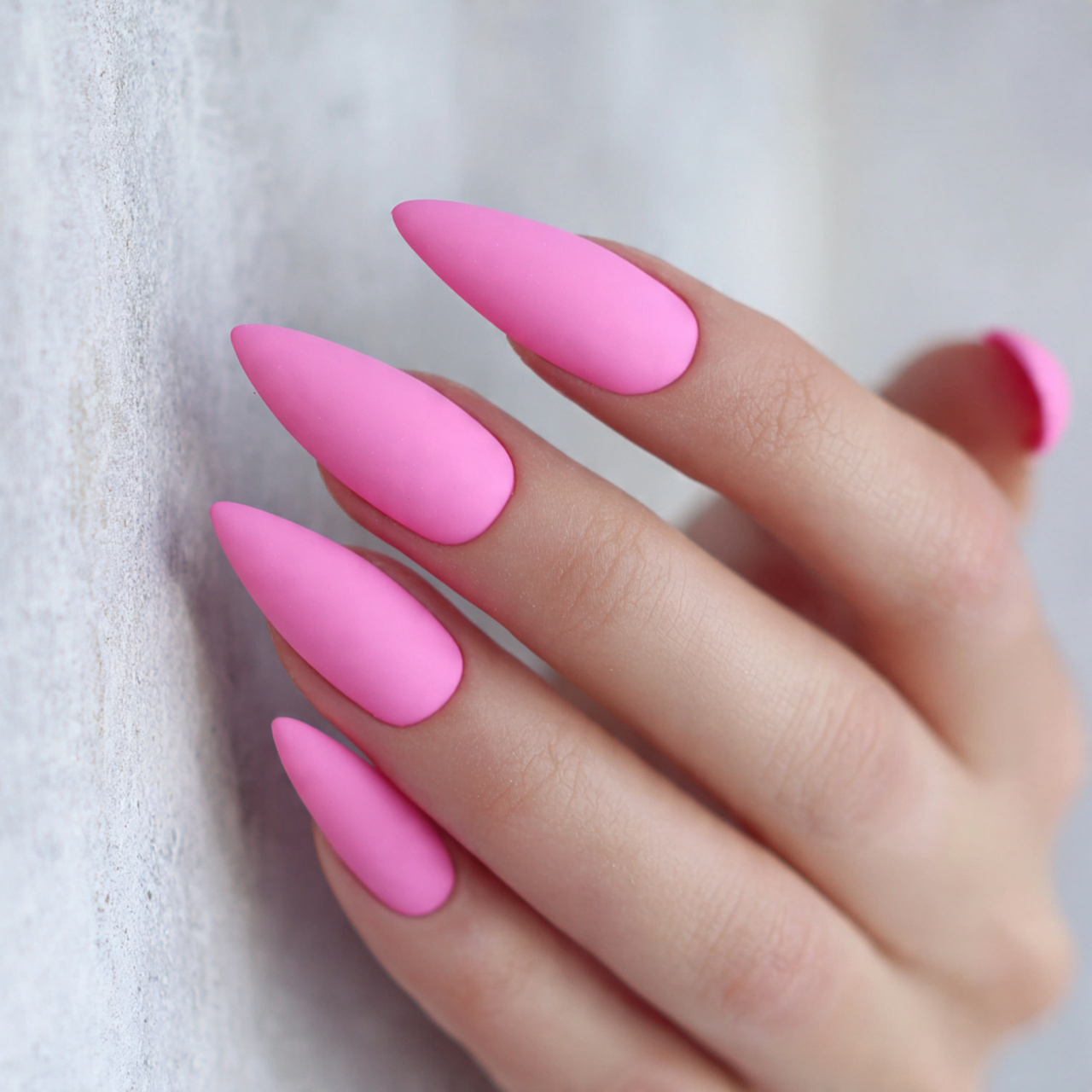 Pink Stiletto Nails: 15 Bold & Chic Designs You’ll Love 8 Matte Pink Stiletto Nails