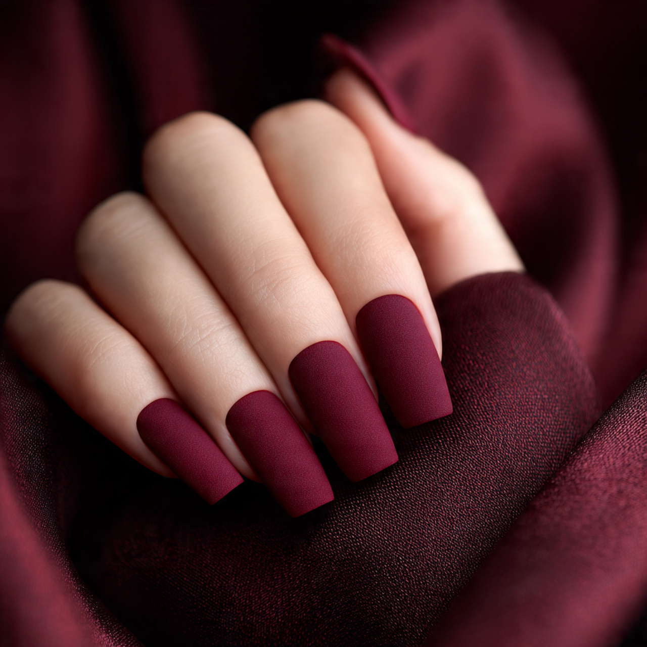 Matte Long Square Nails