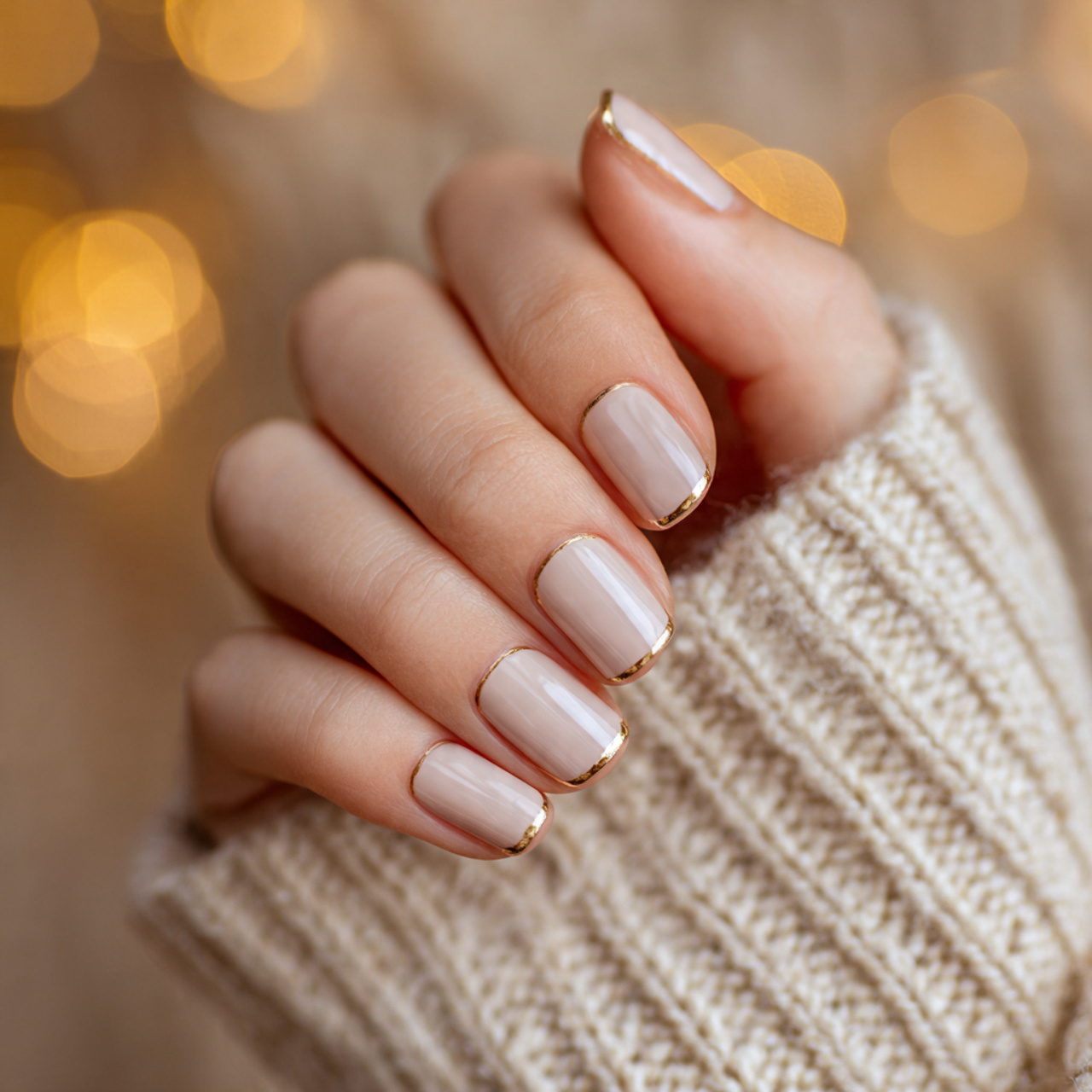 Minimalist Christmas Square Nails