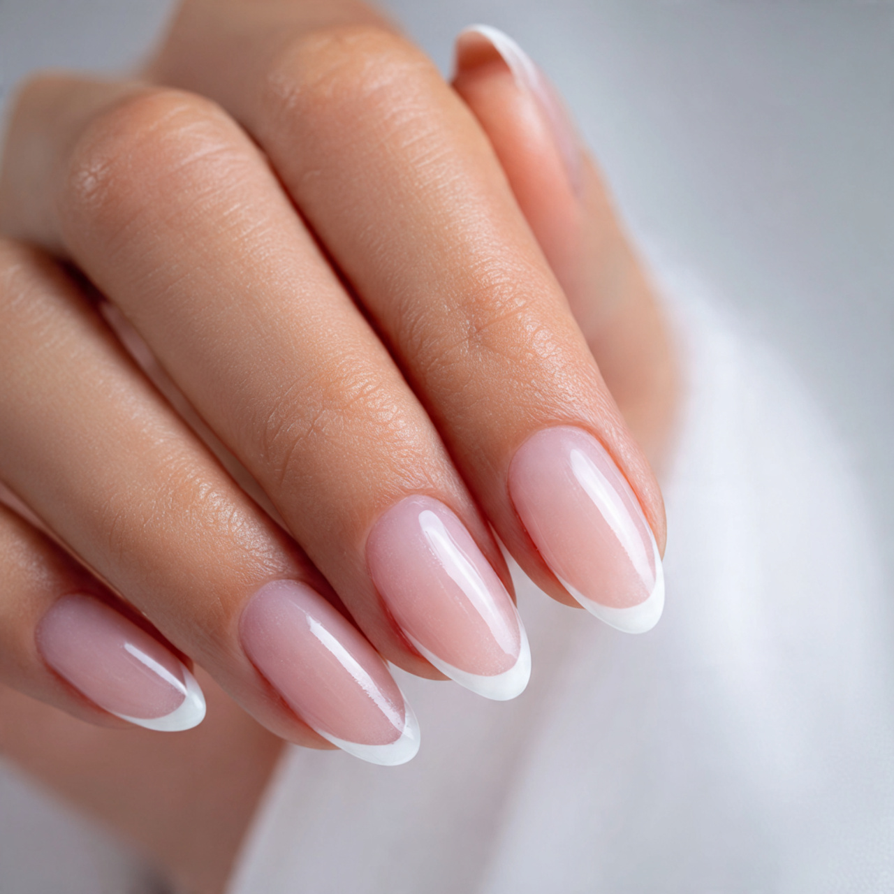 Minimalist French Nails Oval Styles