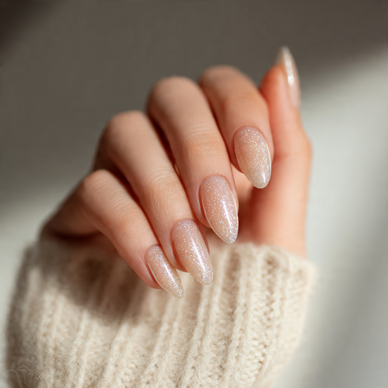 Nude Glitter Nails: 17 Stunning Styles to Sparkle in Style 12 Minimalist Nude Glitter Nails