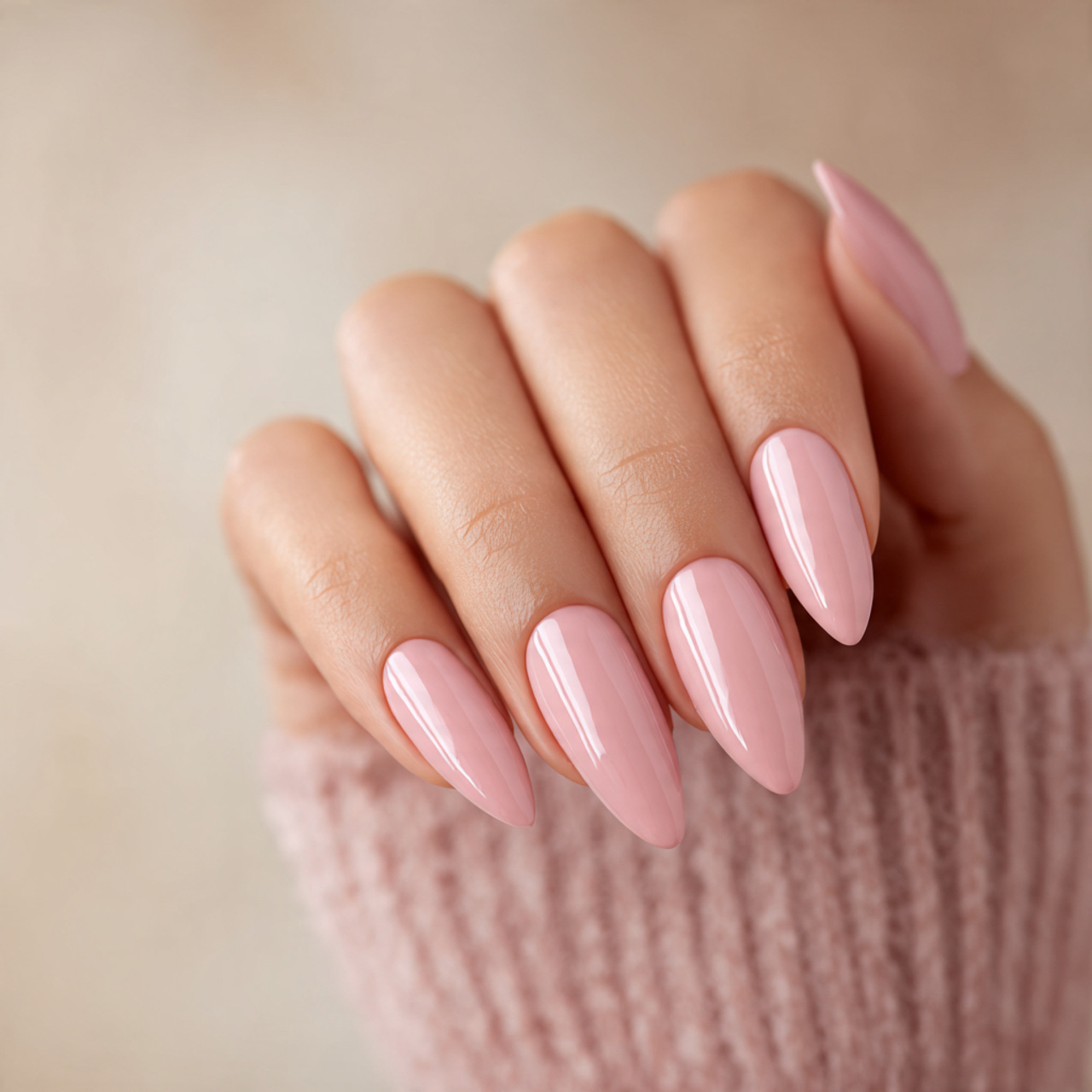 Minimalist Pink Stiletto Nails