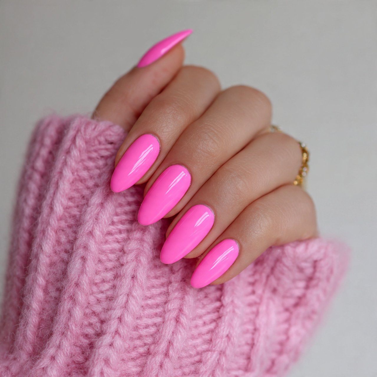 Neon Baby Pink Nails