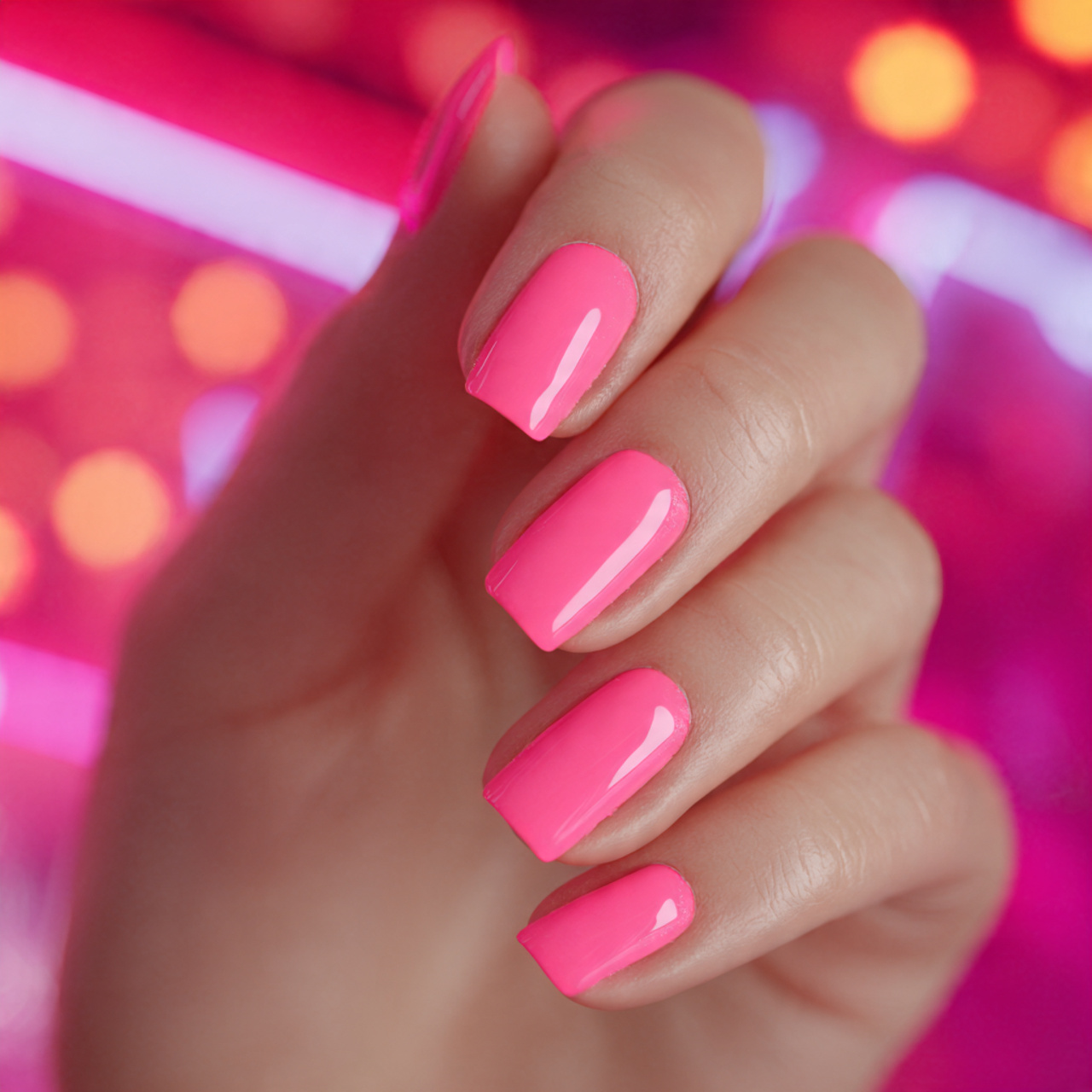 Pink Square Nails: 15 Stunning Ideas You Need to Try Now 7 Neon Pink Square Nails