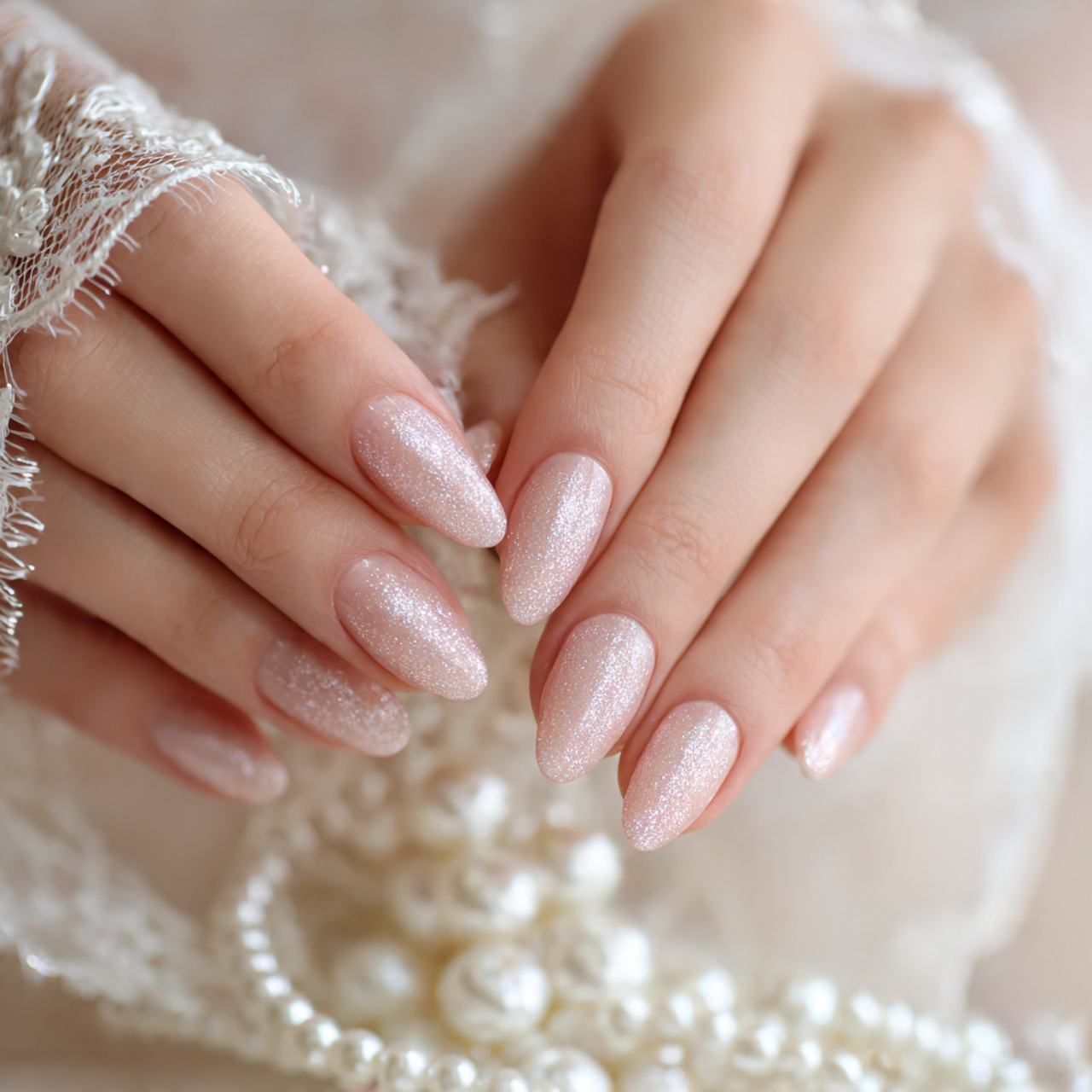 Nude Glitter Nails: 17 Stunning Styles to Sparkle in Style 14 Nude Glitter Nails for Weddings