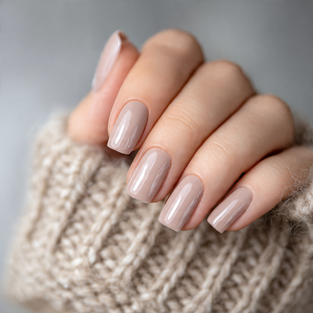 Nude Short Square Nails