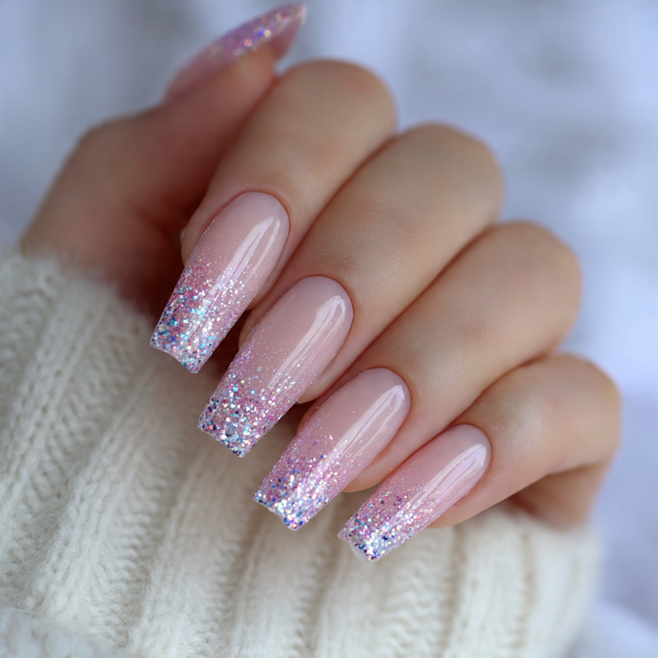 Nude Acrylic Nails for Weddings