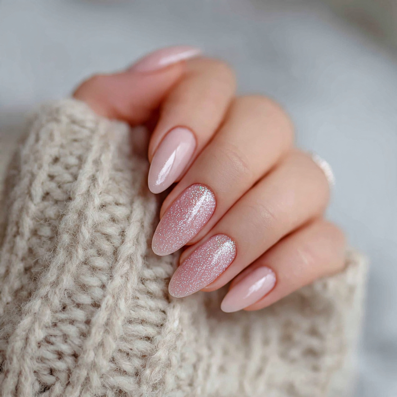 Nude Almond Nails for Fair Skin