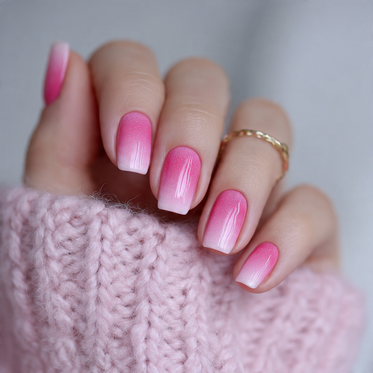 Ombre Cute Pink Nails