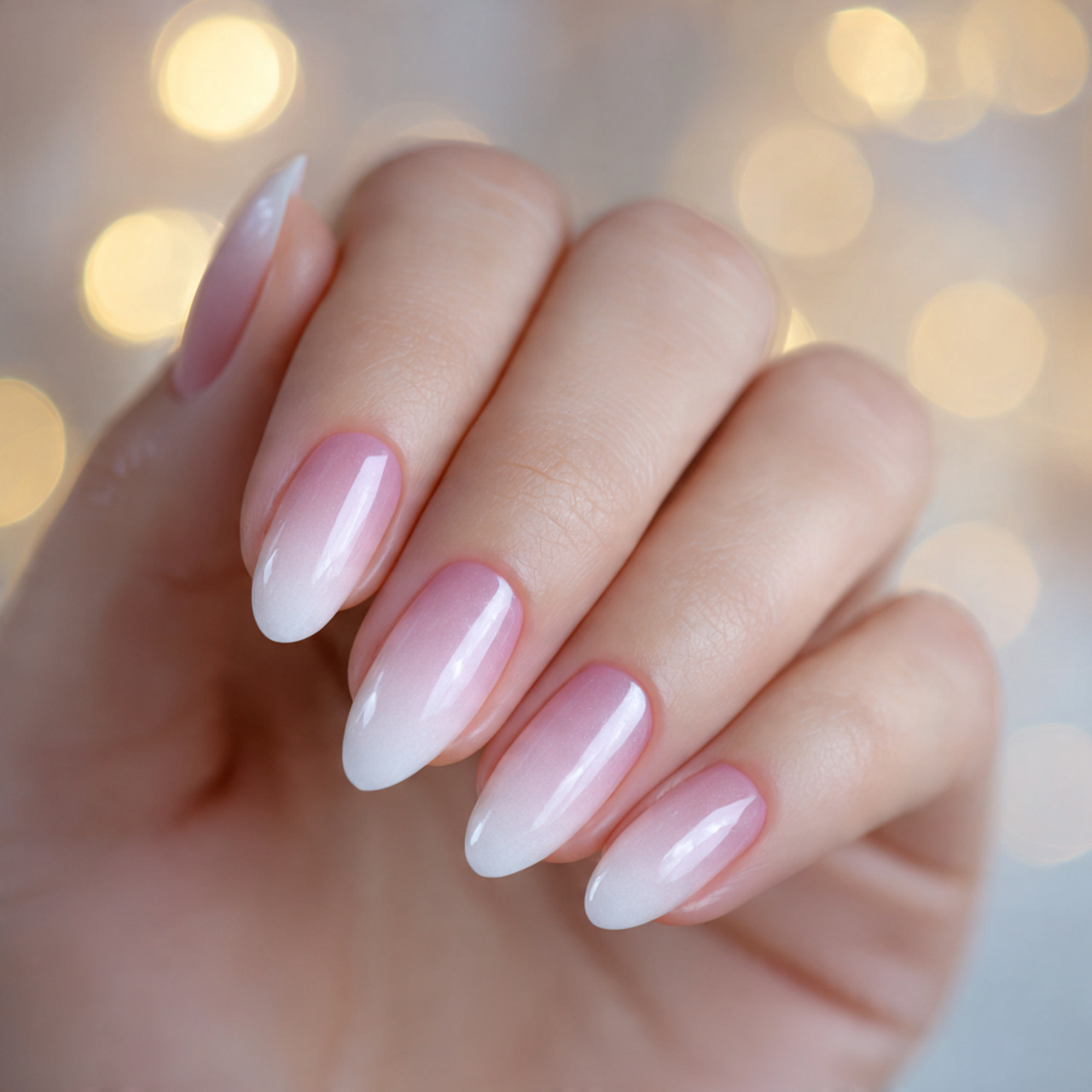 Ombre French Nails Oval Designs
