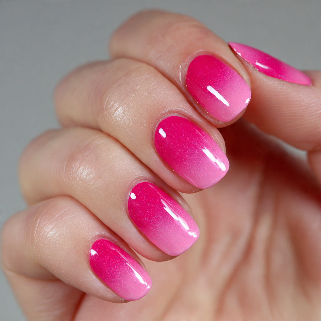 Ombre Hot Pink Nails