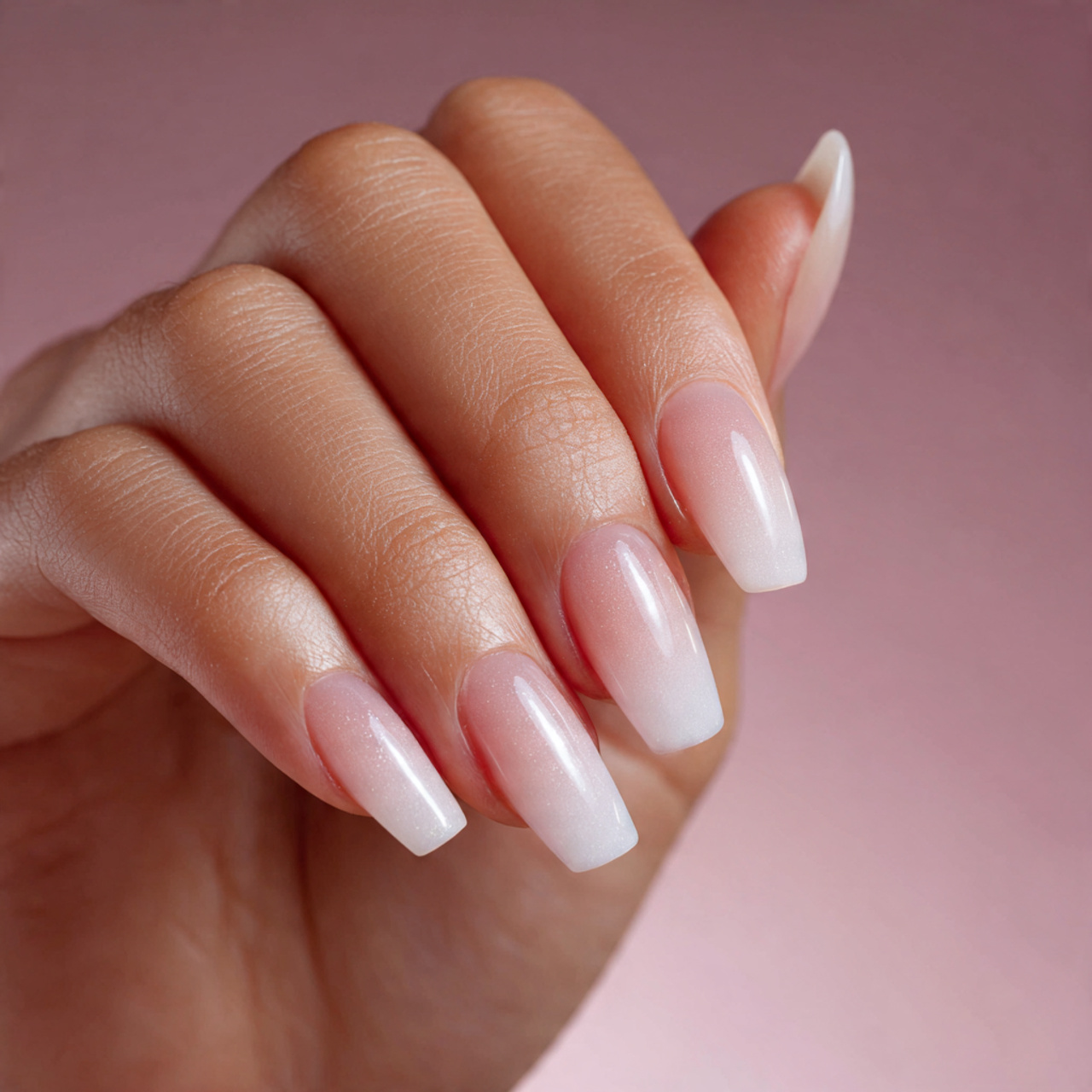 Ombre Nude Acrylic Nails
