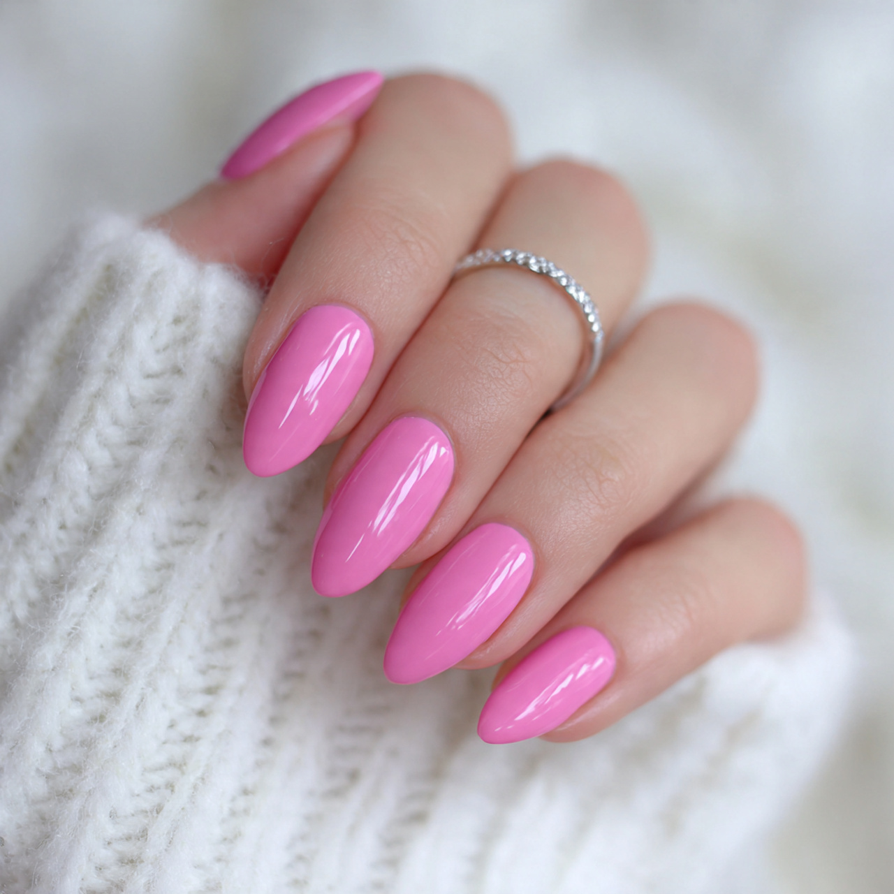 Pastel Hot Pink Nails