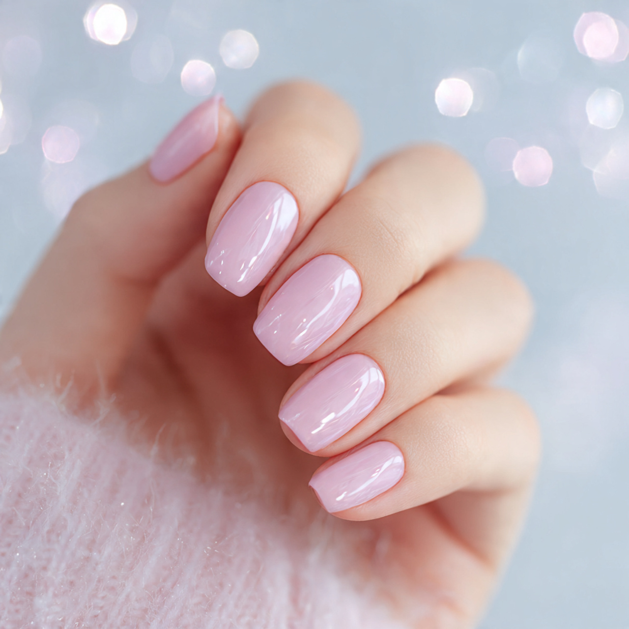 Pastel Light Pink Nails