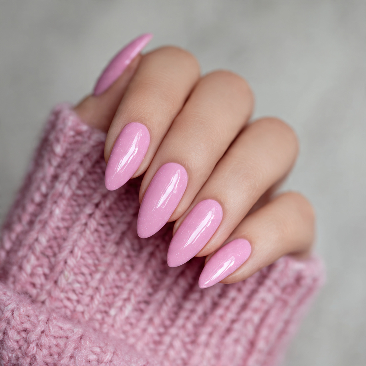 Pink Almond Acrylic Nails