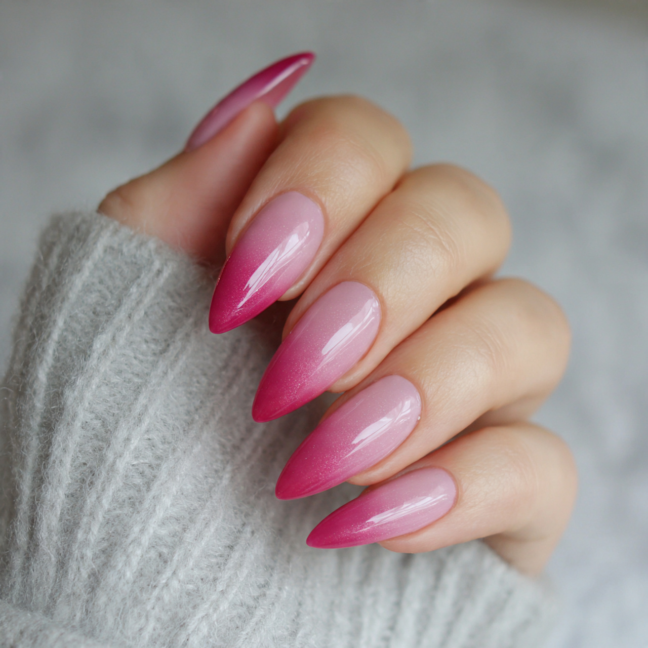 Pink Stiletto Nails: 15 Bold & Chic Designs You’ll Love 10 Pink Ombre Stiletto Nails