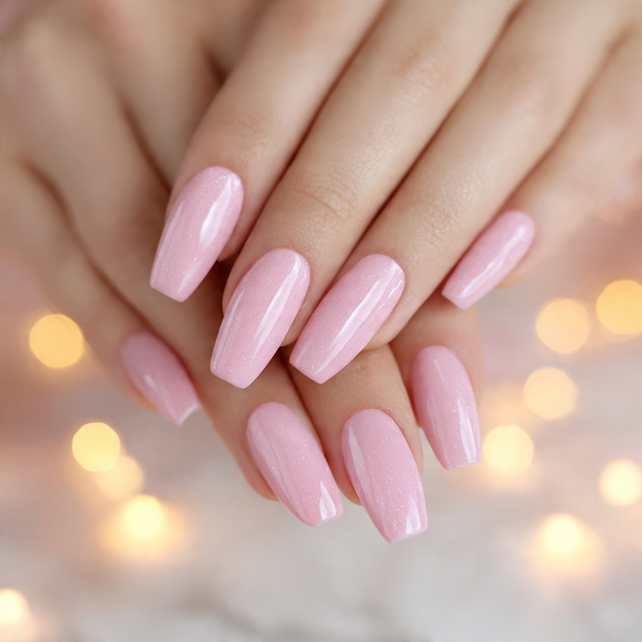Short Coffin Nails Designs: 18 Trendy Ideas for Chic Manicures 10 Pink Short Coffin Nails