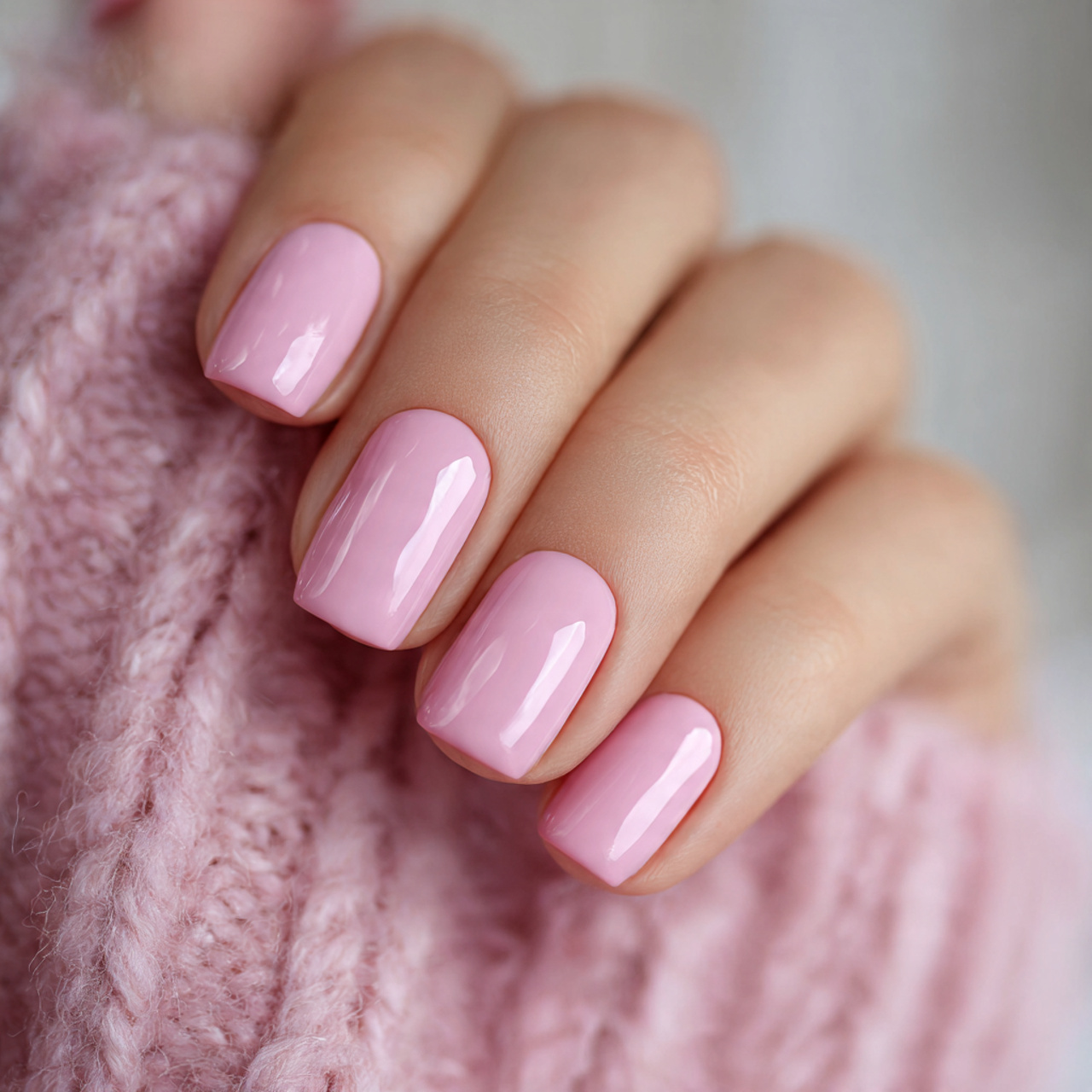 Pink Short Gel Nails