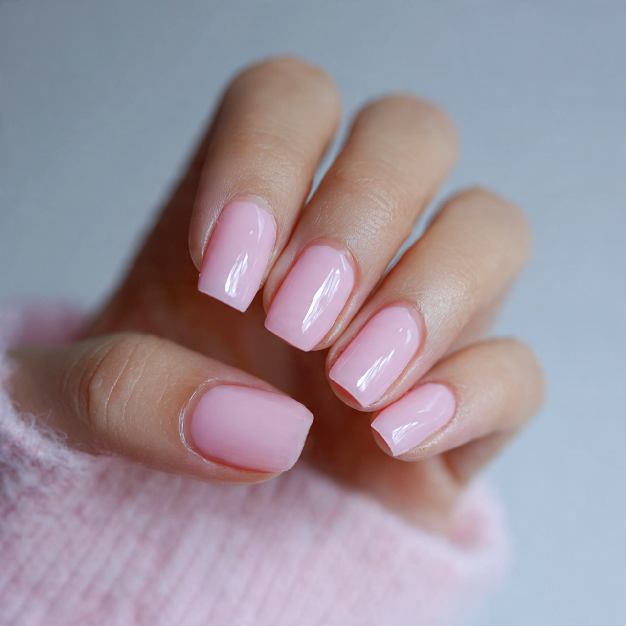 Pink Short Matte Nails
