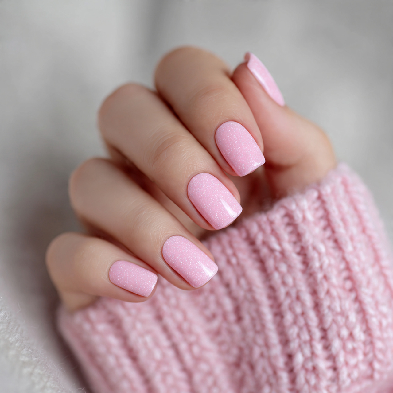 Short Cute Pink Nails