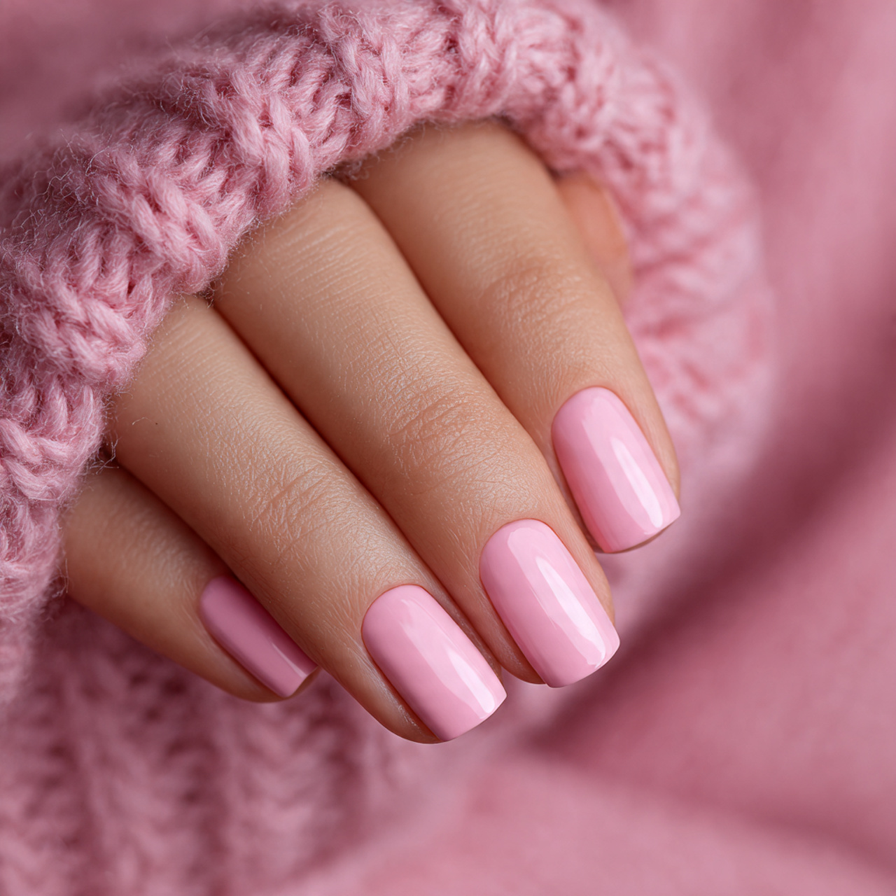 Short Light Pink Nails