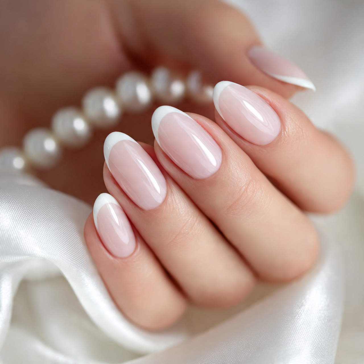Short Oval Nails French Tip