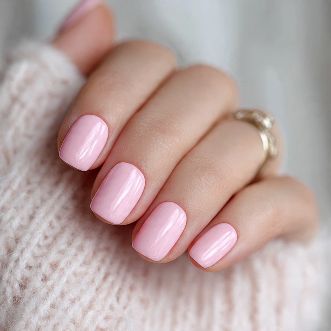 Short Soft Pink Nails