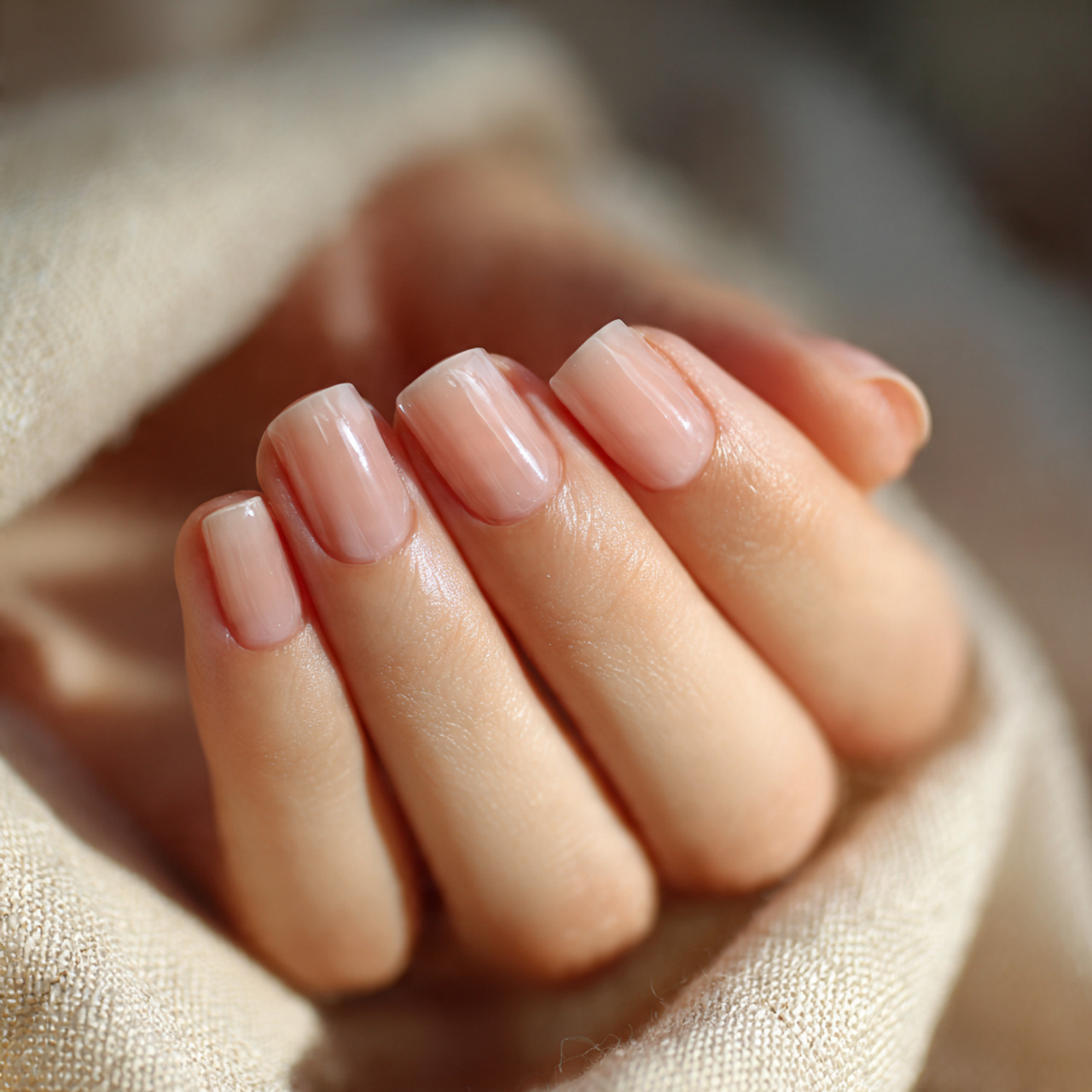Short Square Natural Nails