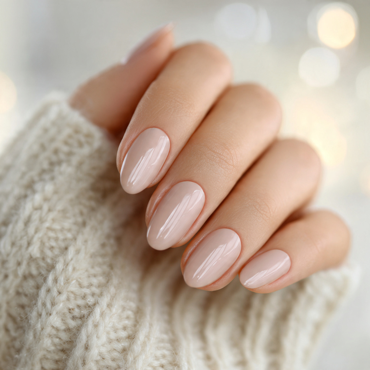 Nude Short Oval Nails