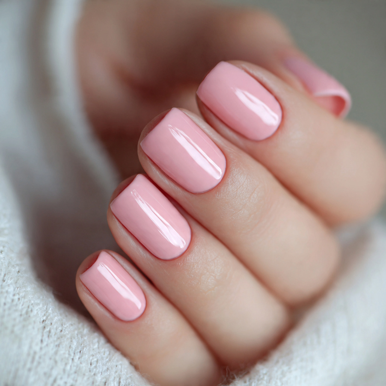 Soft Pink Short Nails