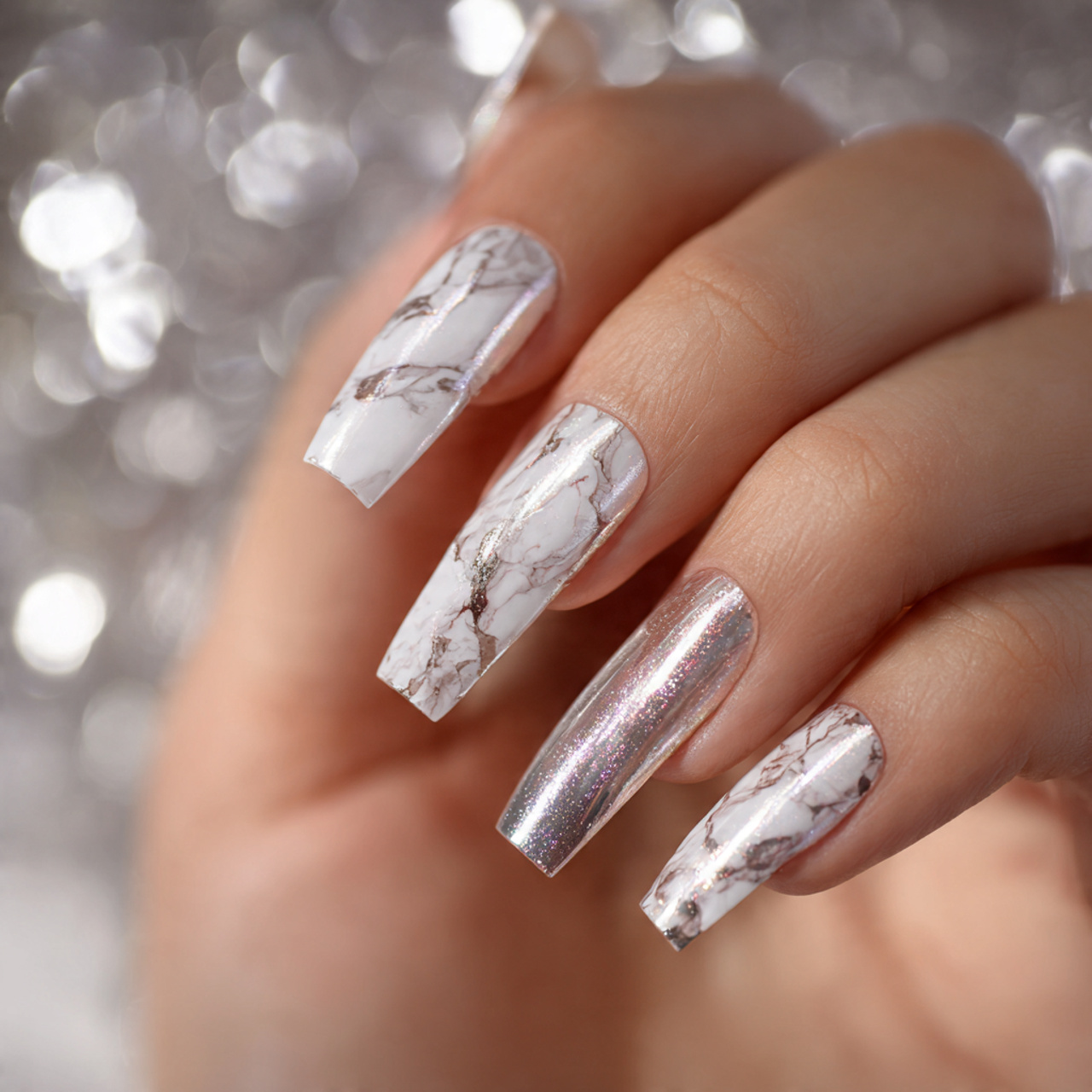 Long Square Acrylic Nails
