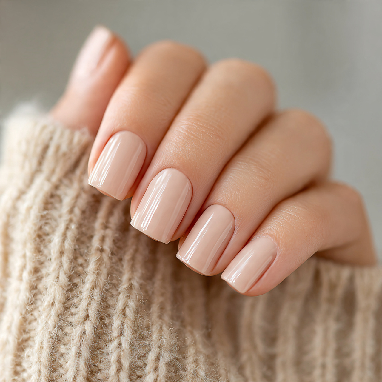 Square Nude Nail Art Styles