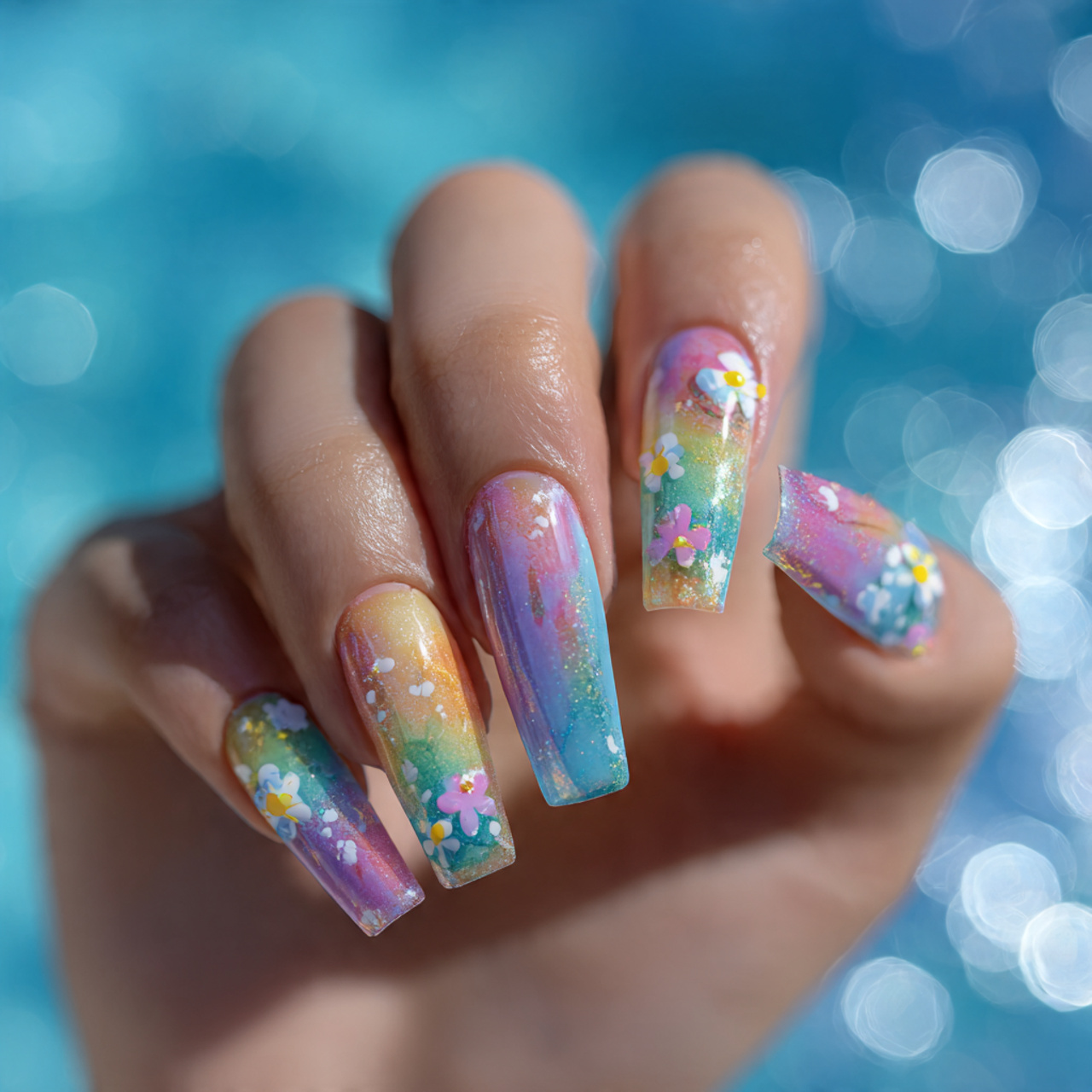 Cute Coffin Nails: 18 Trendy Designs Everyone Loves Right Now 11 Summer Cute Coffin Nails