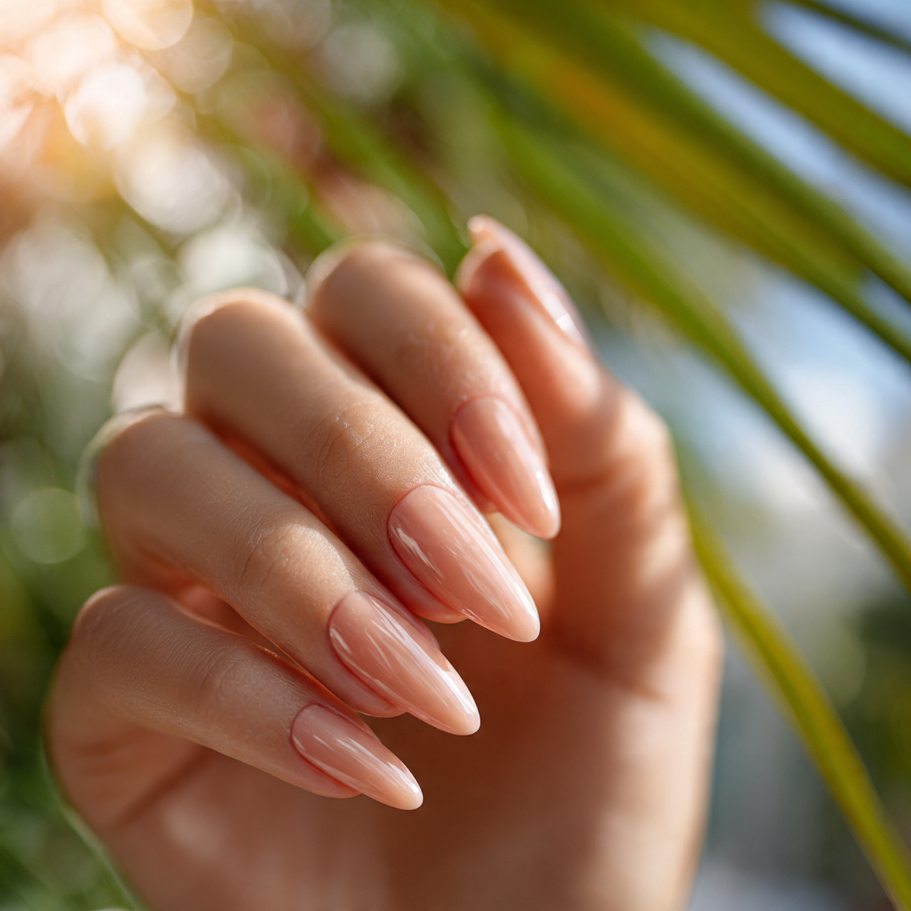 Summer Nude Almond Nails