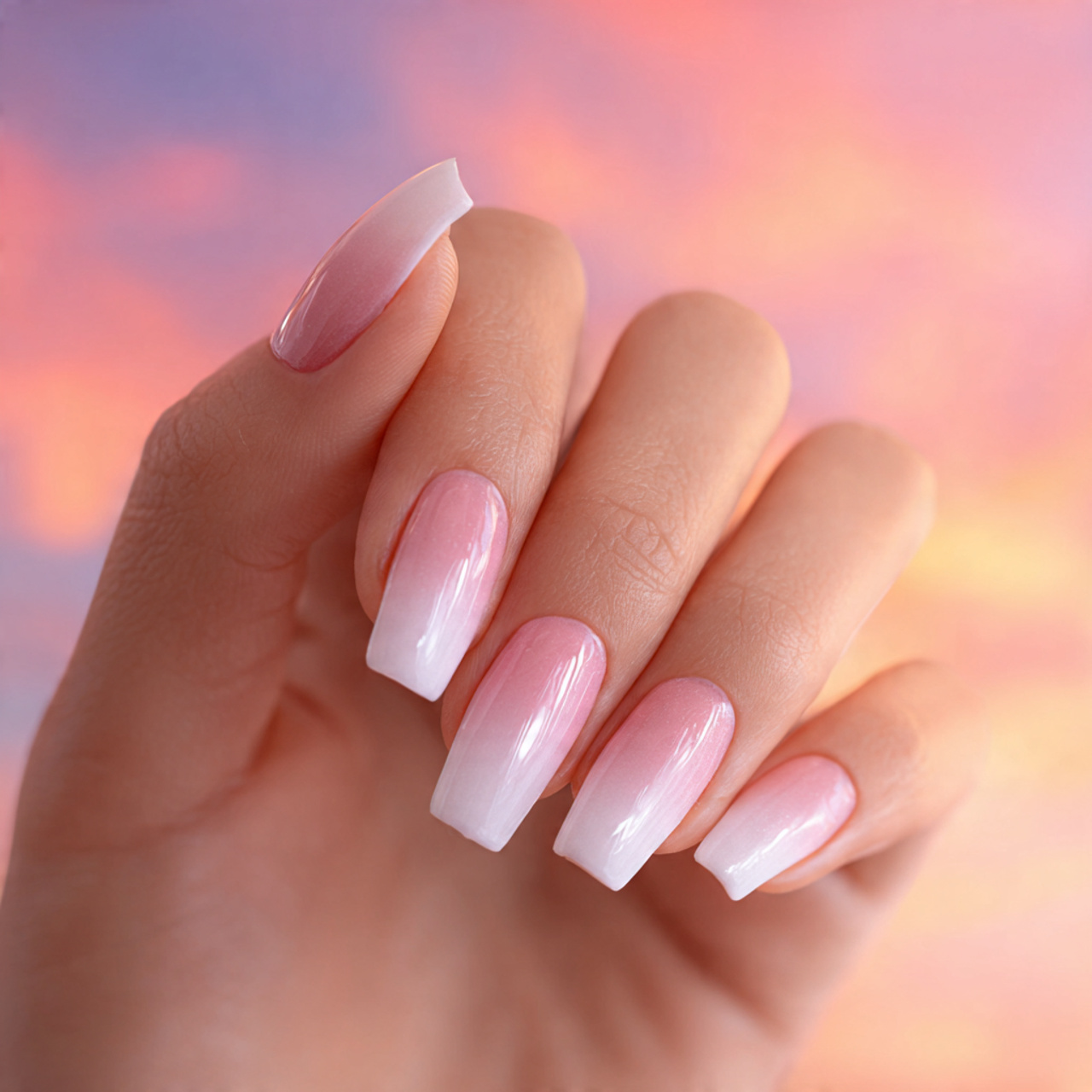 White Coffin Nails: 17 Stunning Designs & Trendy Ideas for 2026 8 White Coffin Ombre Nails