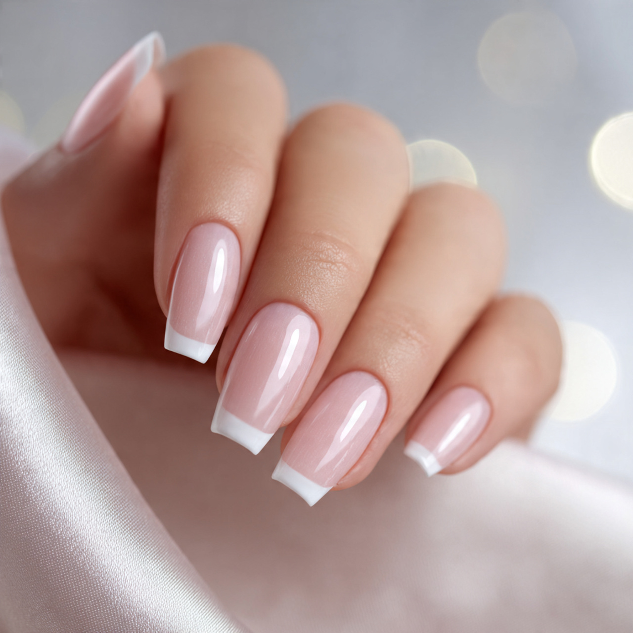 French Tip Coffin Nails: 17 Chic Designs for Elegant Nails 5 White French Tip Coffin Nails