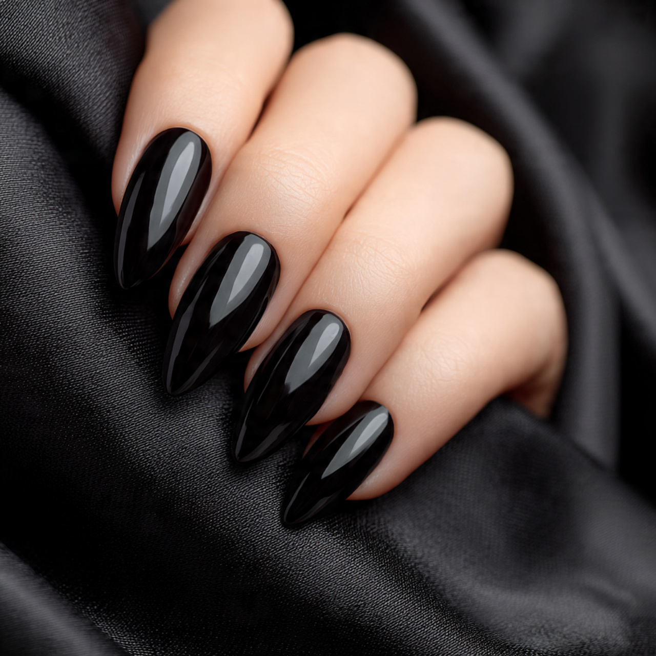 Black Almond Nails Ideas