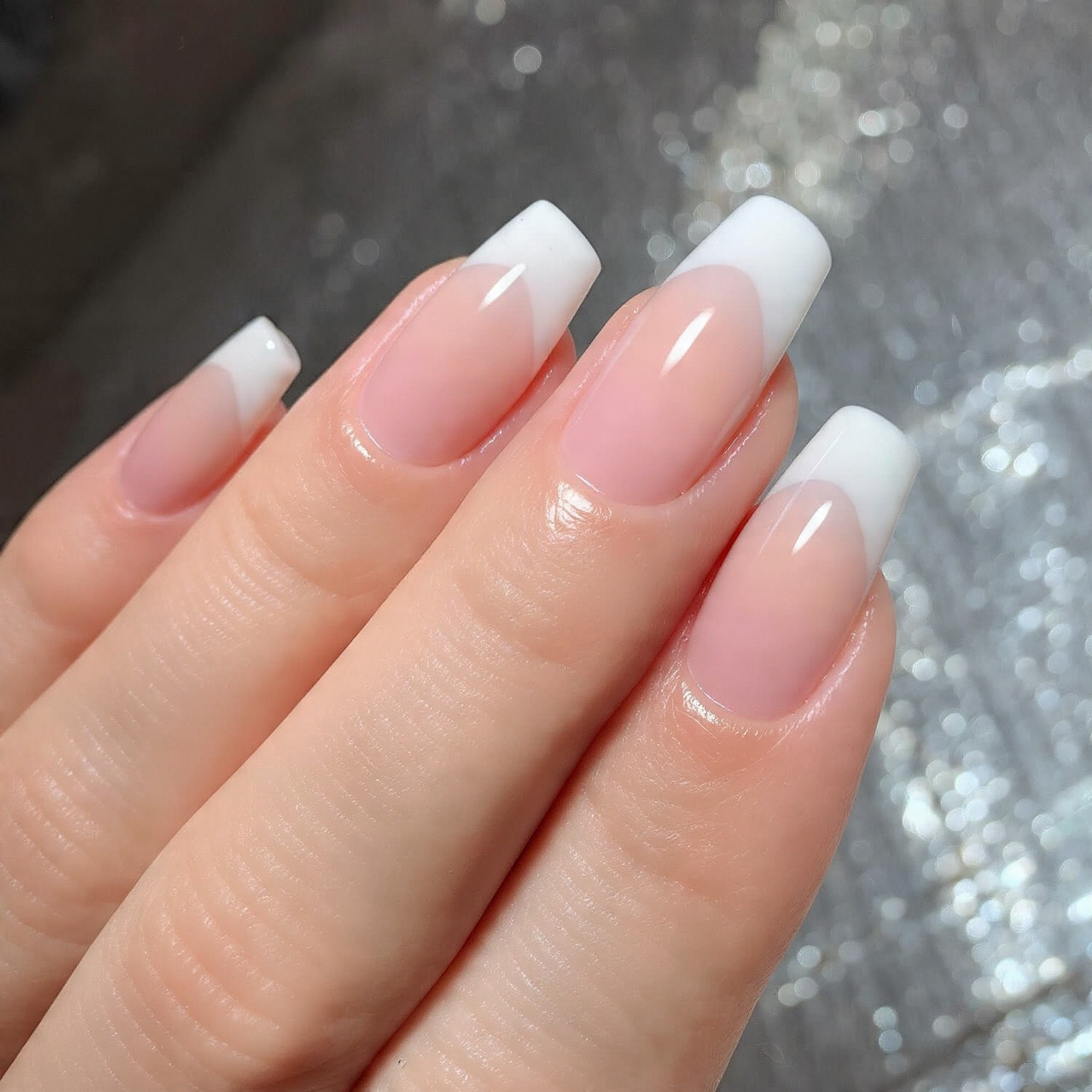 Long French Tip Acrylic Nails