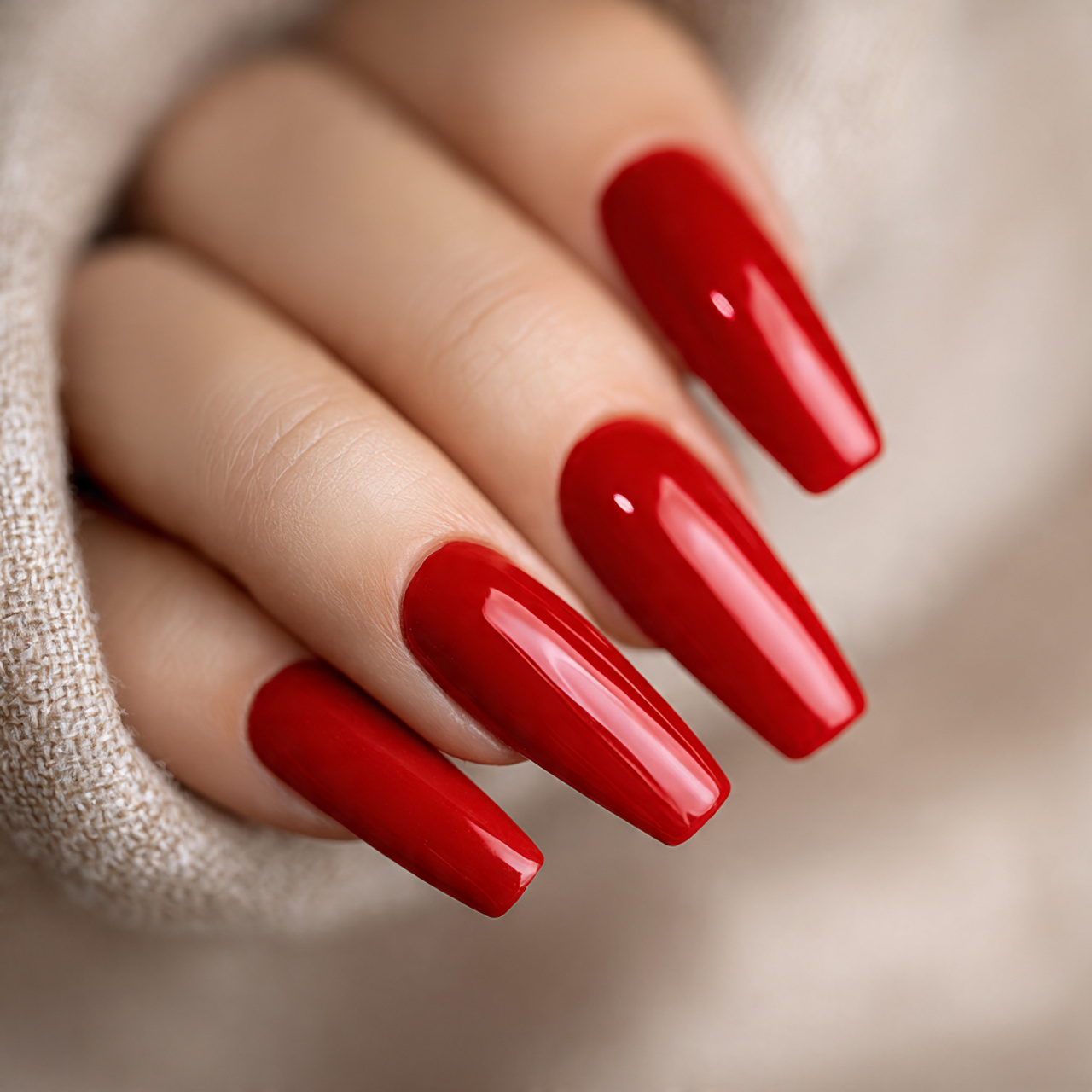 Red Gel Nails Design
