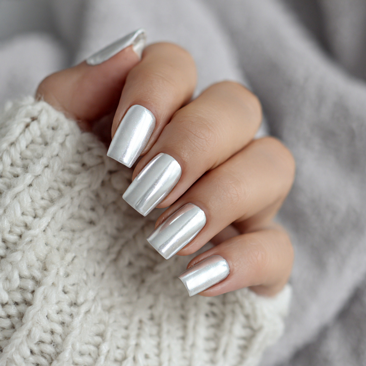 White Chrome Nails: 17 Stunning Styles to Try This Year 14 Reverse White Chrome Nails
