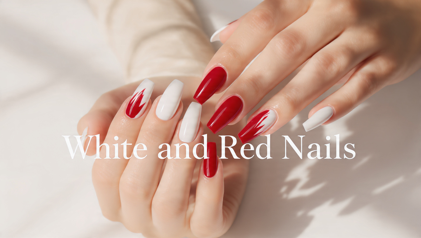 White and Red Nails