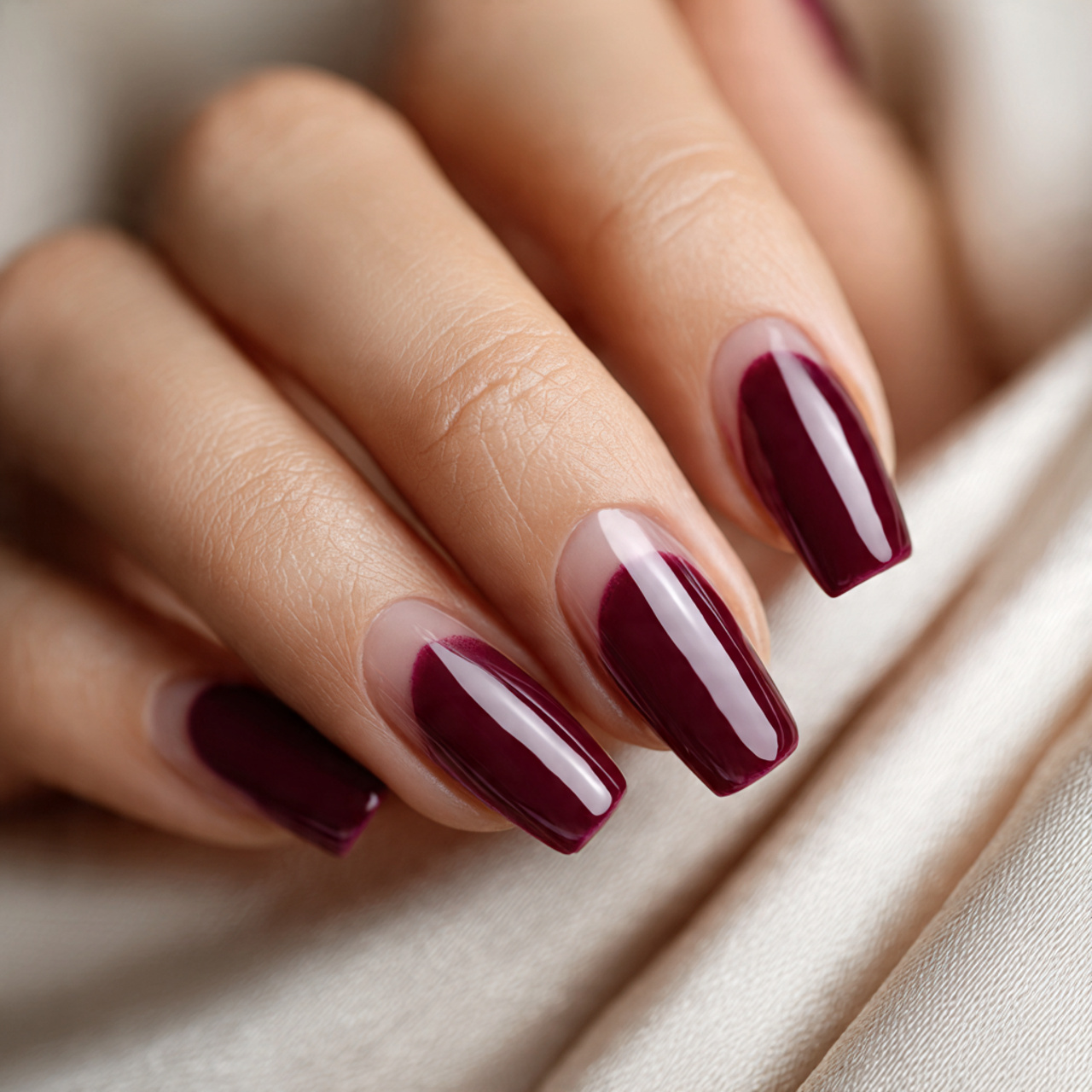 Burgundy French Tip Nails: 18 Classy, Bold & Must-Try Styles 4 Acrylic Burgundy French Tip Nails